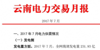 云南7月電力交易<font color=