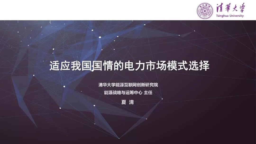 清華大學(xué)夏清:適應(yīng)我國國情的電力市場(chǎng)模式選擇(PPT)