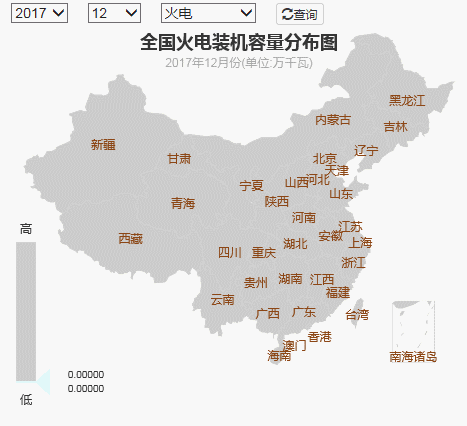 2017年全國(guó)電力發(fā)電，電力裝機(jī)版圖