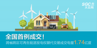 全國首例成交！跨省跨區(qū)可再生能源發(fā)電權(quán)替代交易成交電量1.74億度