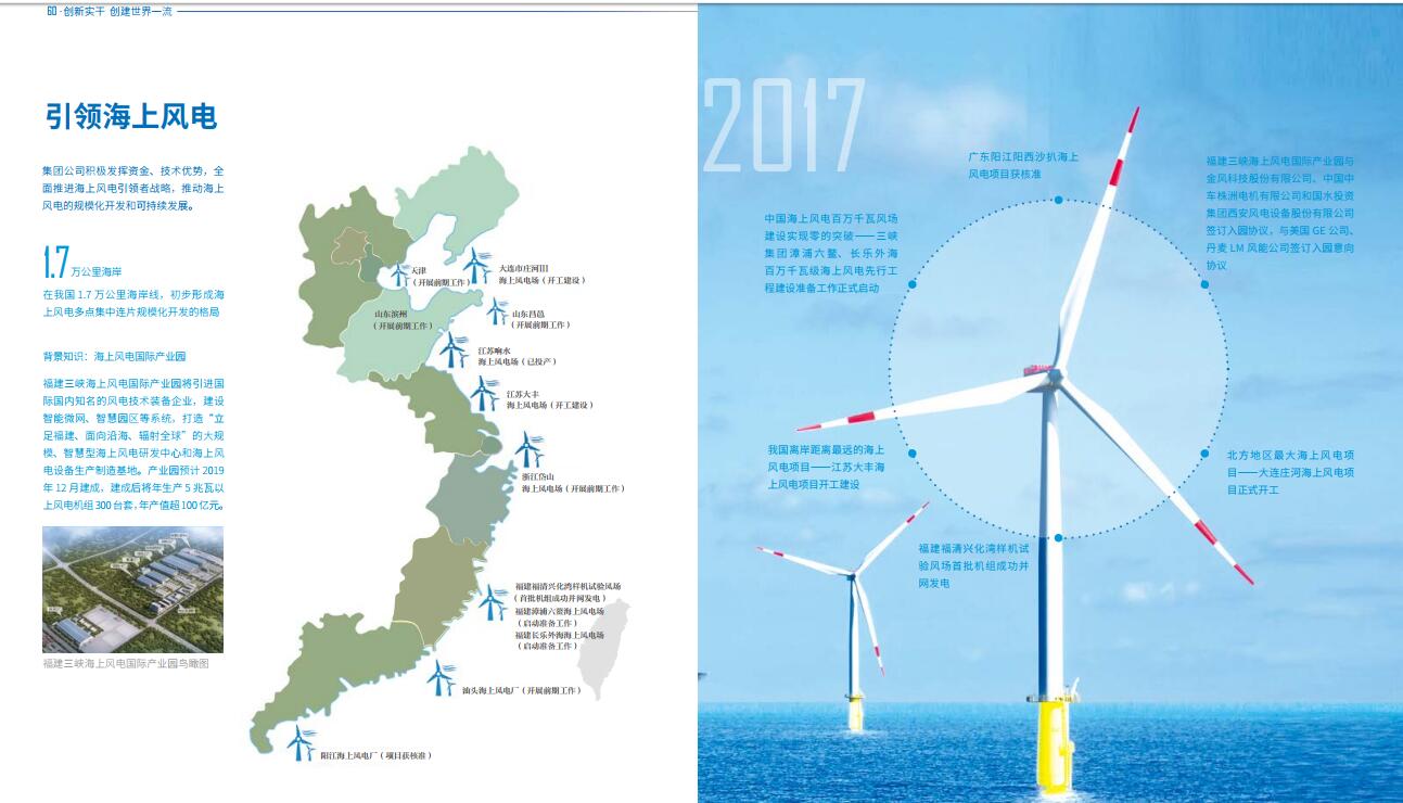 引領(lǐng)海上風電 三峽集團發(fā)布2017年可持續(xù)發(fā)展報告