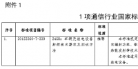 工信部發(fā)布通信行業(yè)1項(xiàng)國(guó)家標(biāo)準(zhǔn)、8項(xiàng)行業(yè)標(biāo)準(zhǔn)及1項(xiàng)行業(yè)標(biāo)準(zhǔn)修改單報(bào)批公示