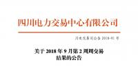 四川2018年9月第2周周交易結(jié)果
