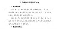 2024年2月份陜西電網運行情況